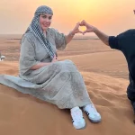 تصاویر؛ خوشگذرانی بیرانوند با همسر و فرزندانش در صحرای دبی